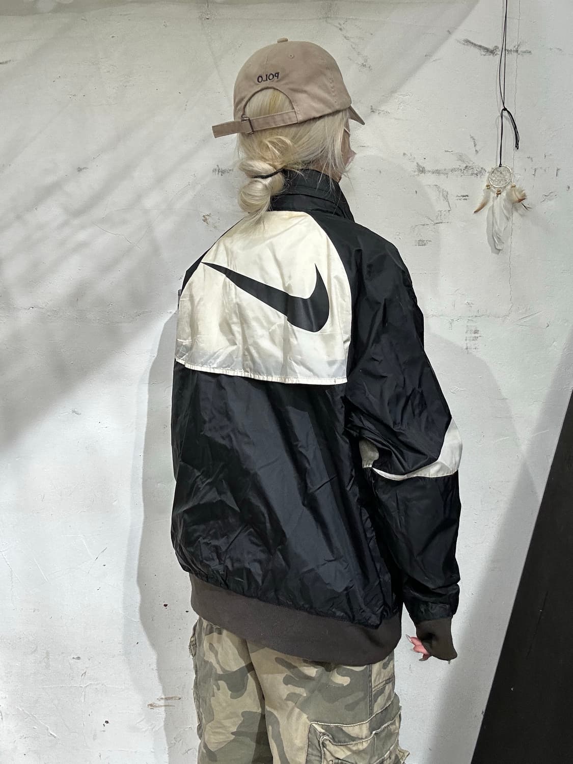 나이키 블랙 빅 스우시 로고 오버핏 바람막이 자켓 XL 상품이미지3