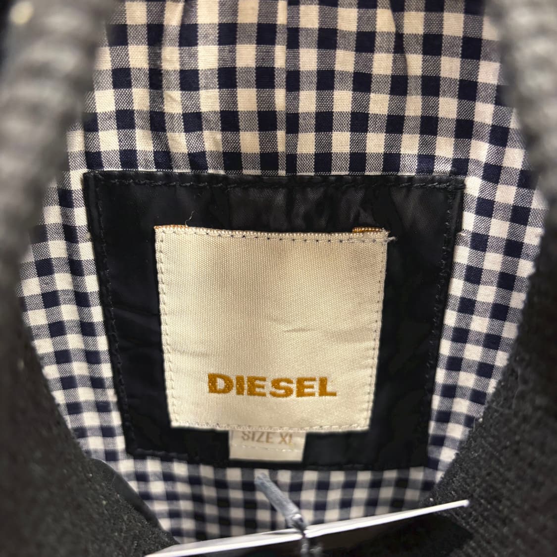 디젤 바이커 자켓 밑단 시보리 스탠드 칼라 메탈 지퍼 디테일 블랙 상품이미지6