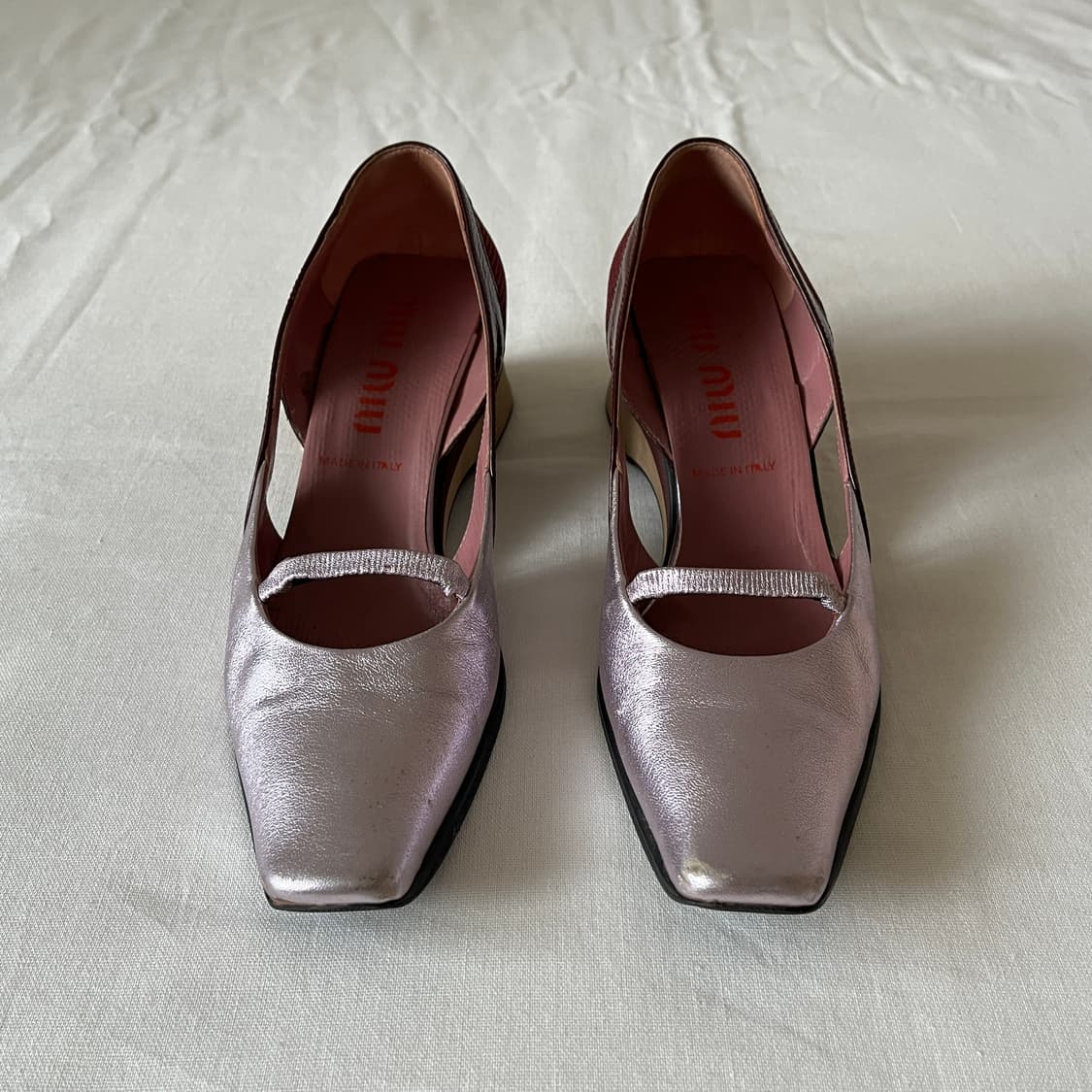 SS2000 미우미우 스포츠 메탈릭 핑크 웨지 상품이미지4