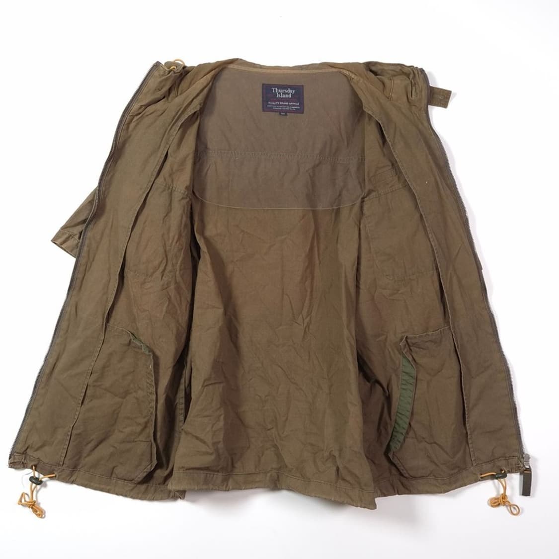 써스데이 아일랜드 빈티지 와펜 반팔 후드 야상 자켓 L 상품이미지5