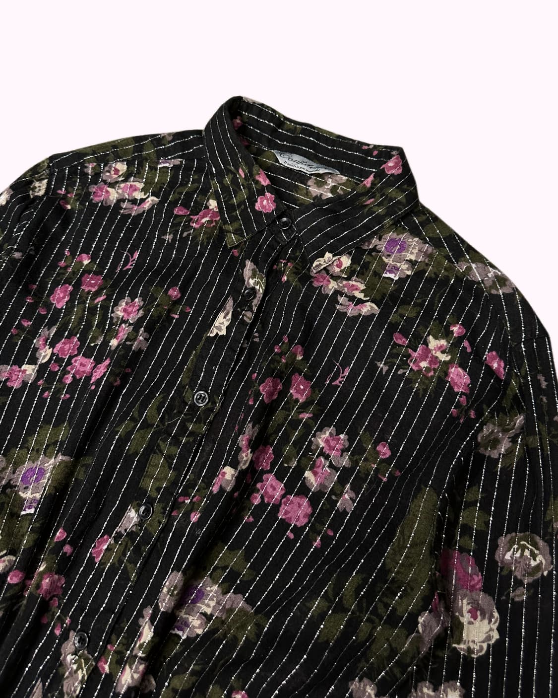 gliter stripe flower shirt 상품이미지2