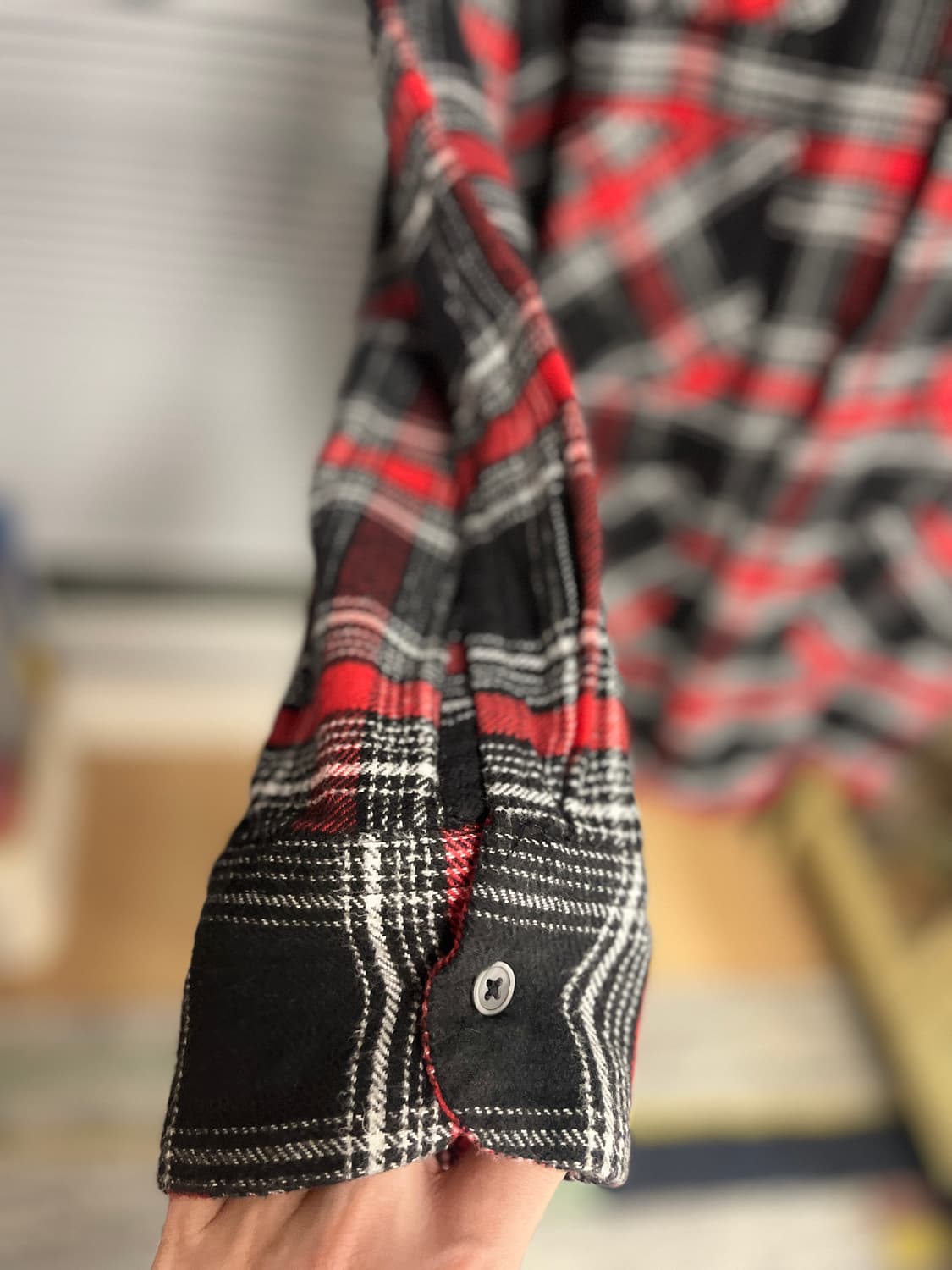 S2W8 윈터체크 6포켓 오픈카라 셔츠 S 상품이미지3