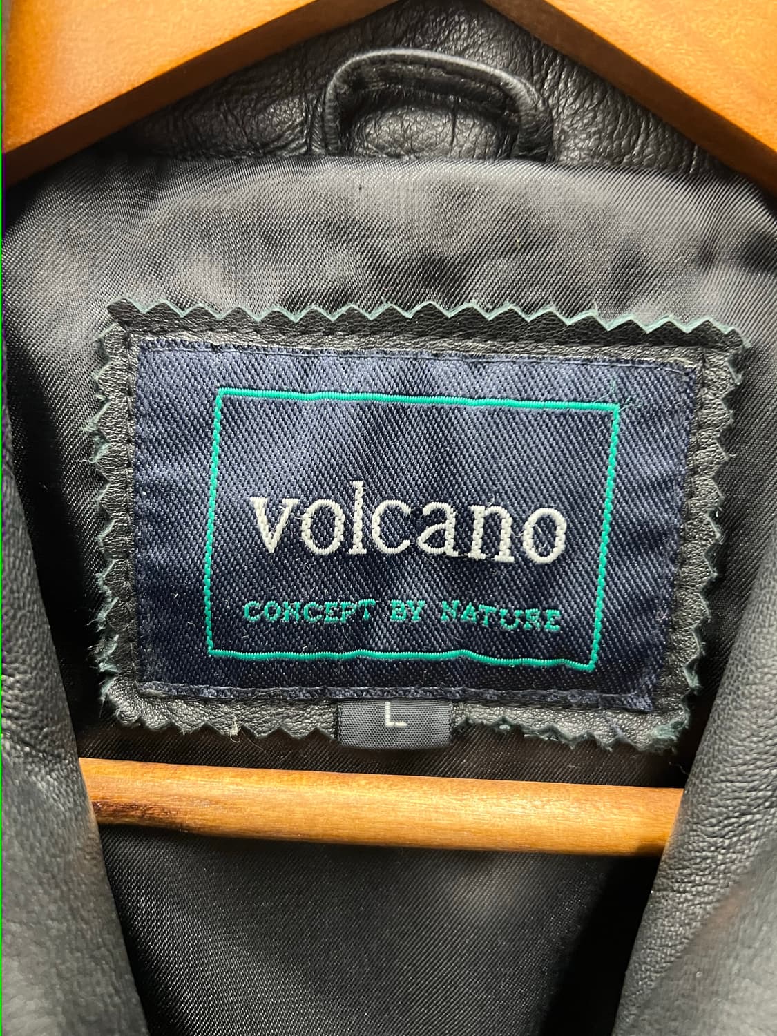 Volcano Black Leather Half Coat 상품이미지3