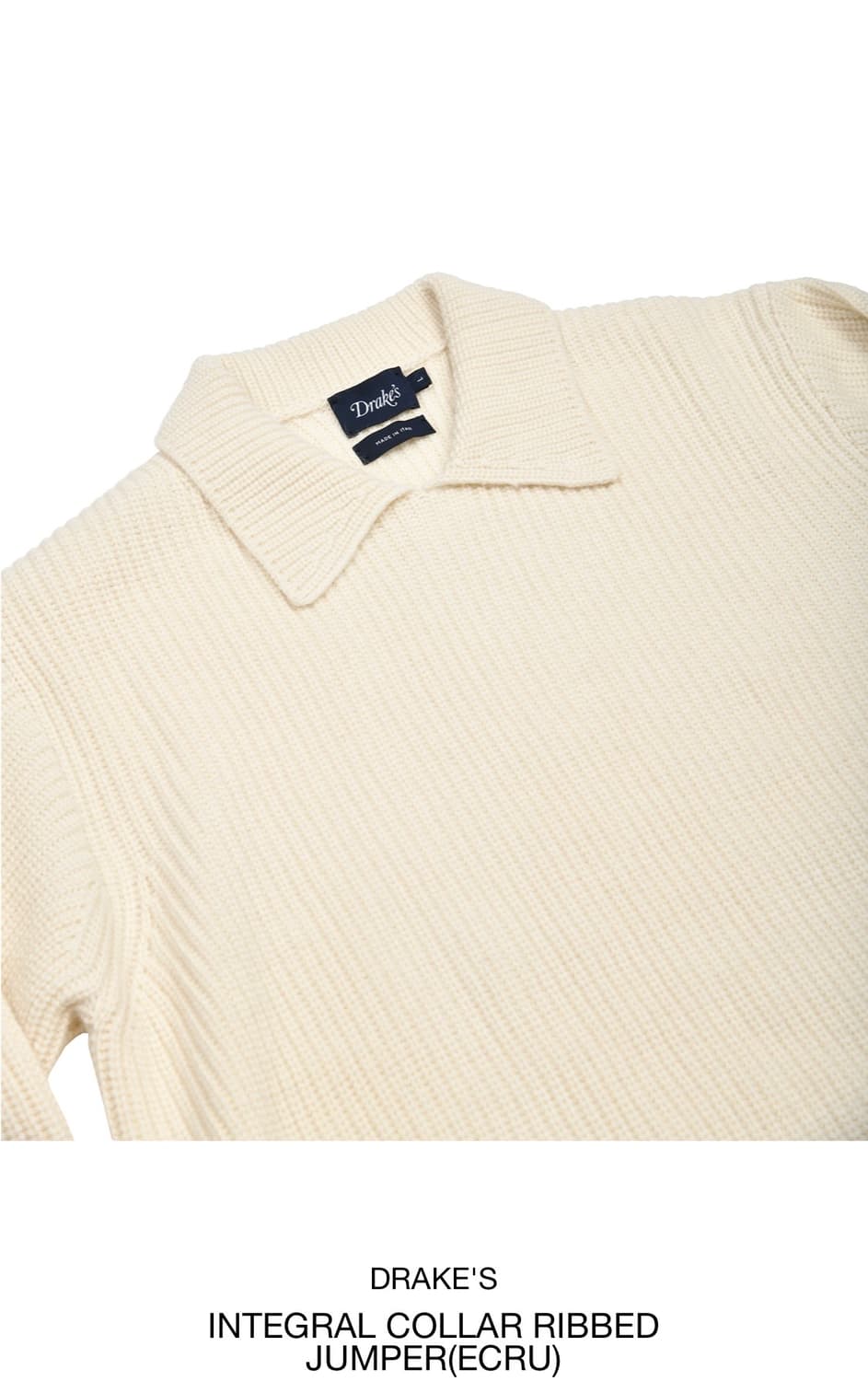 DRAKE'S INTEGRAL COLLAR RIBBED JUMPER 상품이미지1
