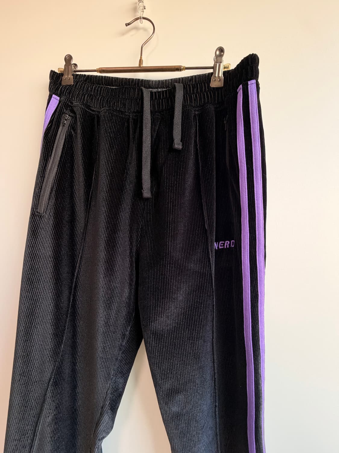 널디 NERDY 블랙 퍼플 코듀로이 집업 셋업 M 거의새거 상품이미지5