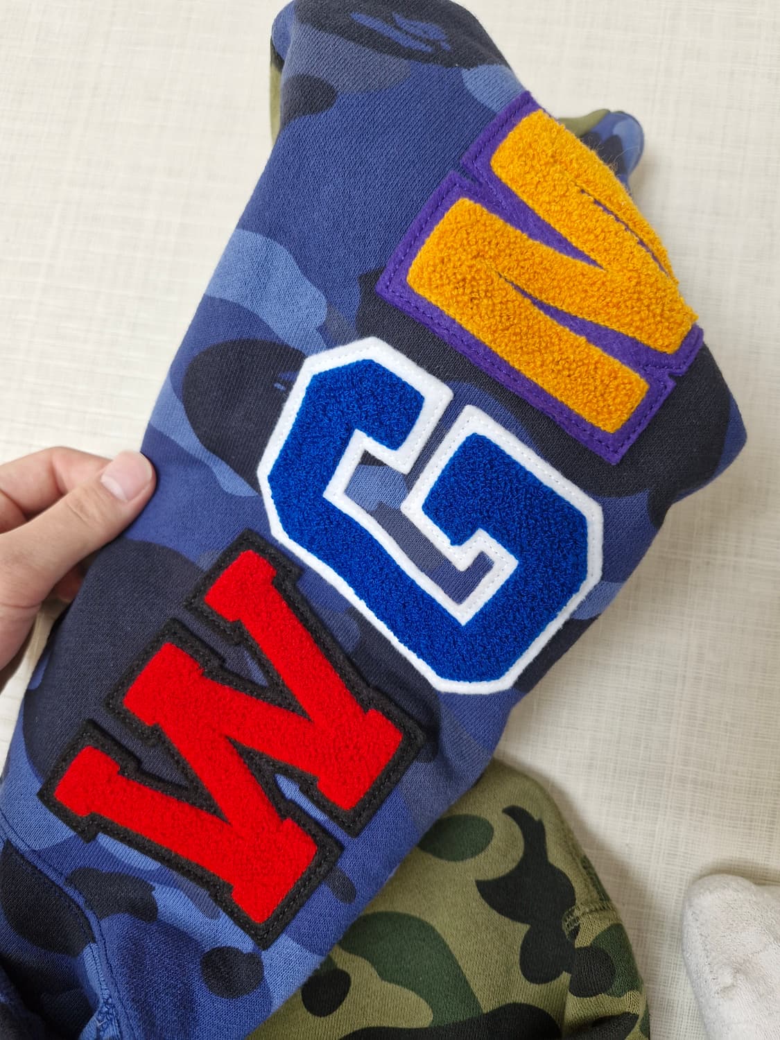 베이프 반반 카모 후드집업 L 상품이미지6