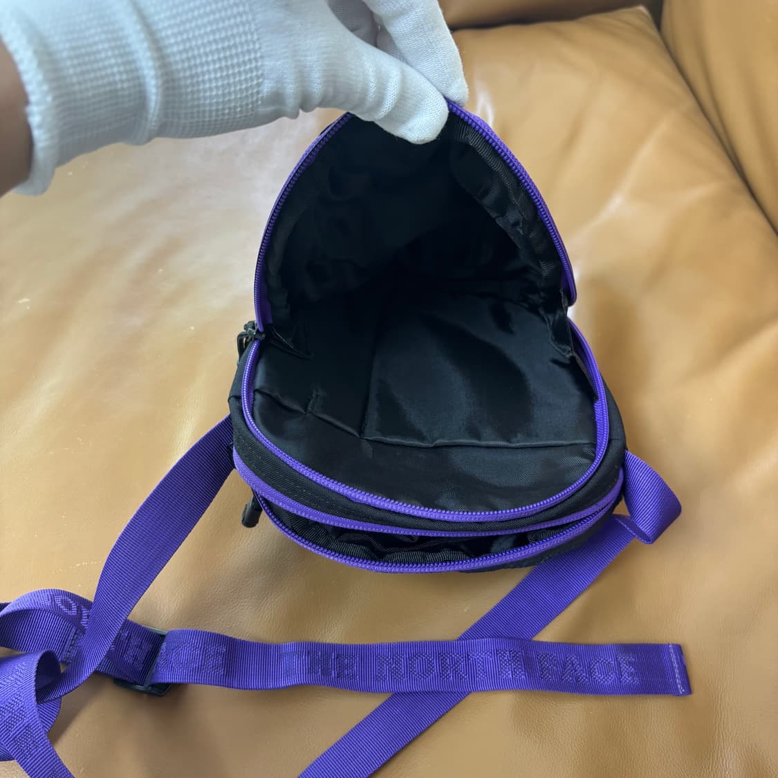 나나미카 노스페이스 퍼플라벨 샤코슈 크로스백 가방 퍼플 블랙 상품이미지10