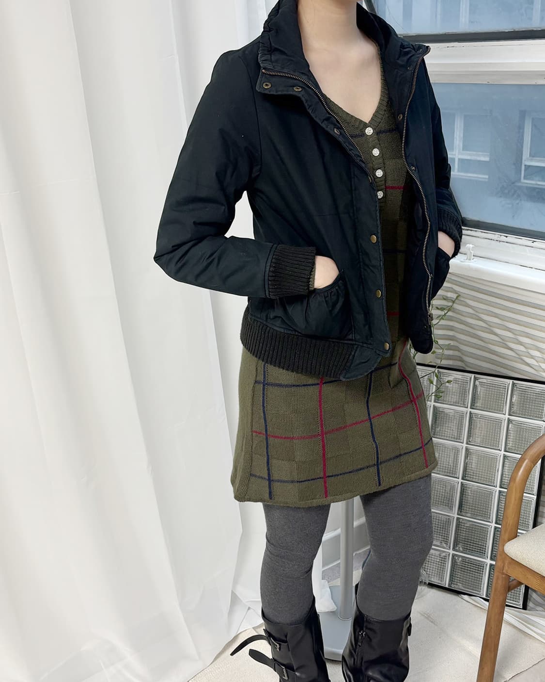 francaise pocket shirring crop jumper 상품이미지8