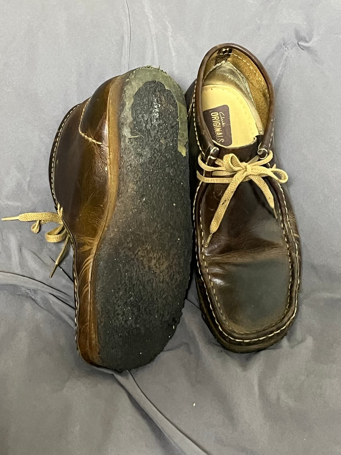 Clarks Wallabee brown leather boots 상품이미지3