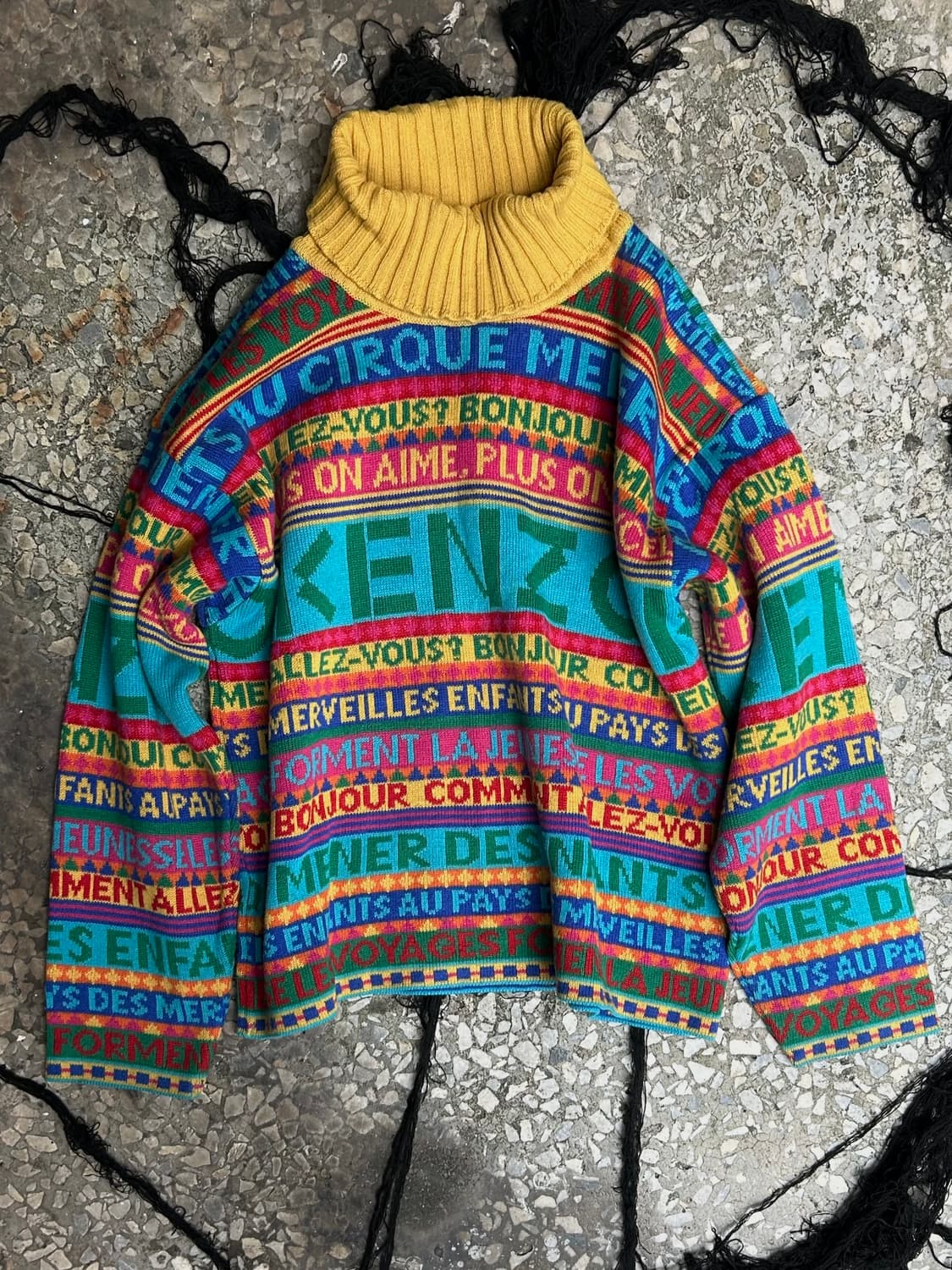 *rare* 1990s kenzo 레트로 키치 패턴 니트 상품이미지1