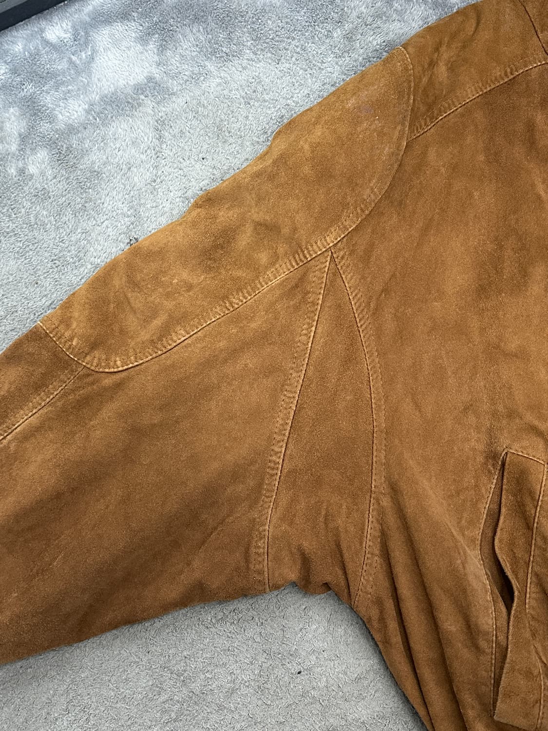 90s HUGO BOSS 스웨이드 레더 자켓 XL 상품이미지6