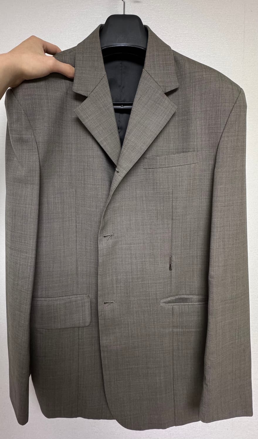 [L] STU office 브라운그레이 3버튼 블레이져 상품이미지1