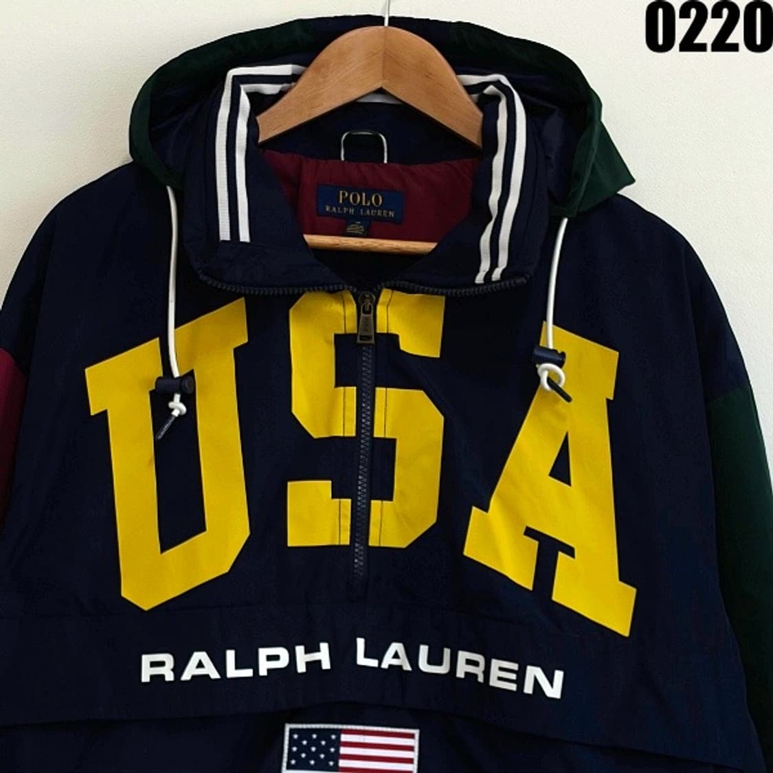 폴로 랄프로렌 USA 빅로고 성조기 아노락 M 0220  상품이미지2