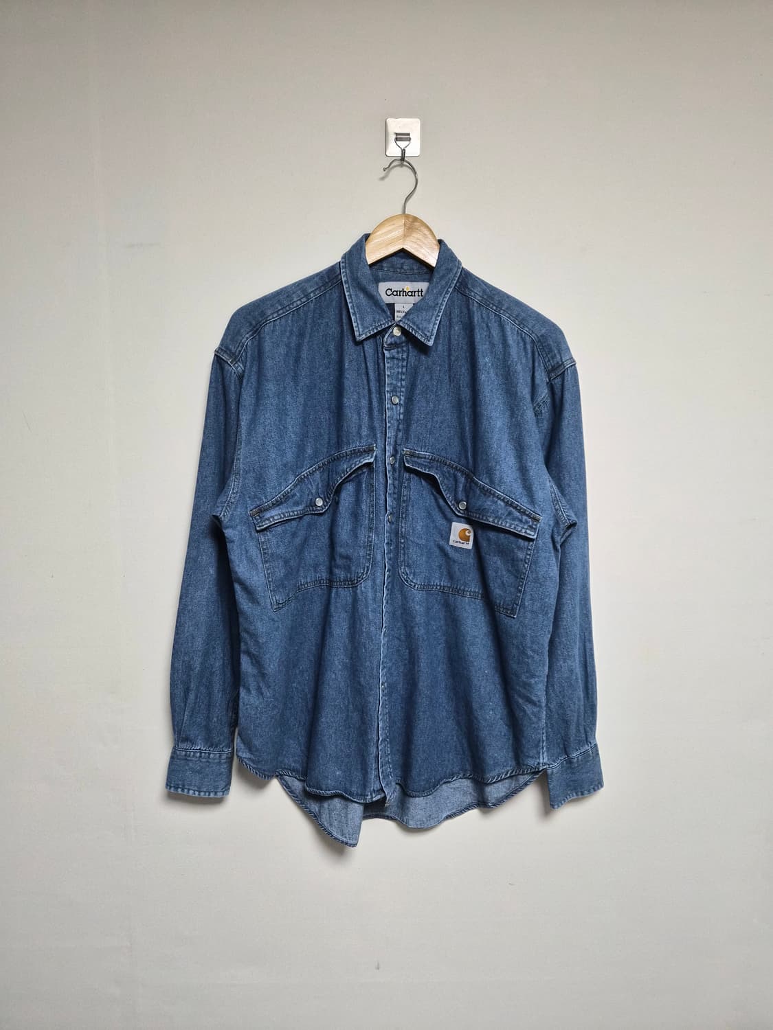 칼하트Carhartt 와이드 포켓 데님 셔츠 L - S259 상품이미지1