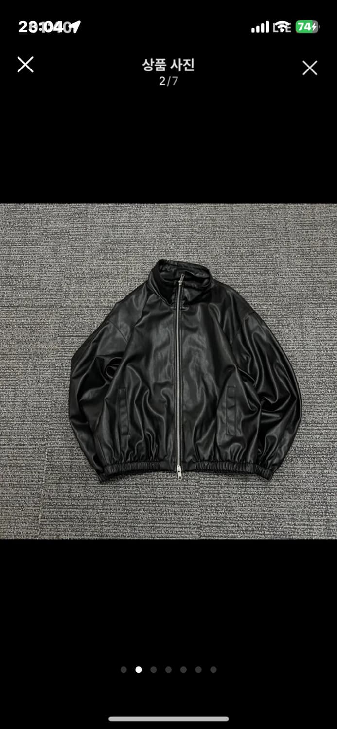 투웨이 오버핏 가죽 레더 자켓  상품이미지2