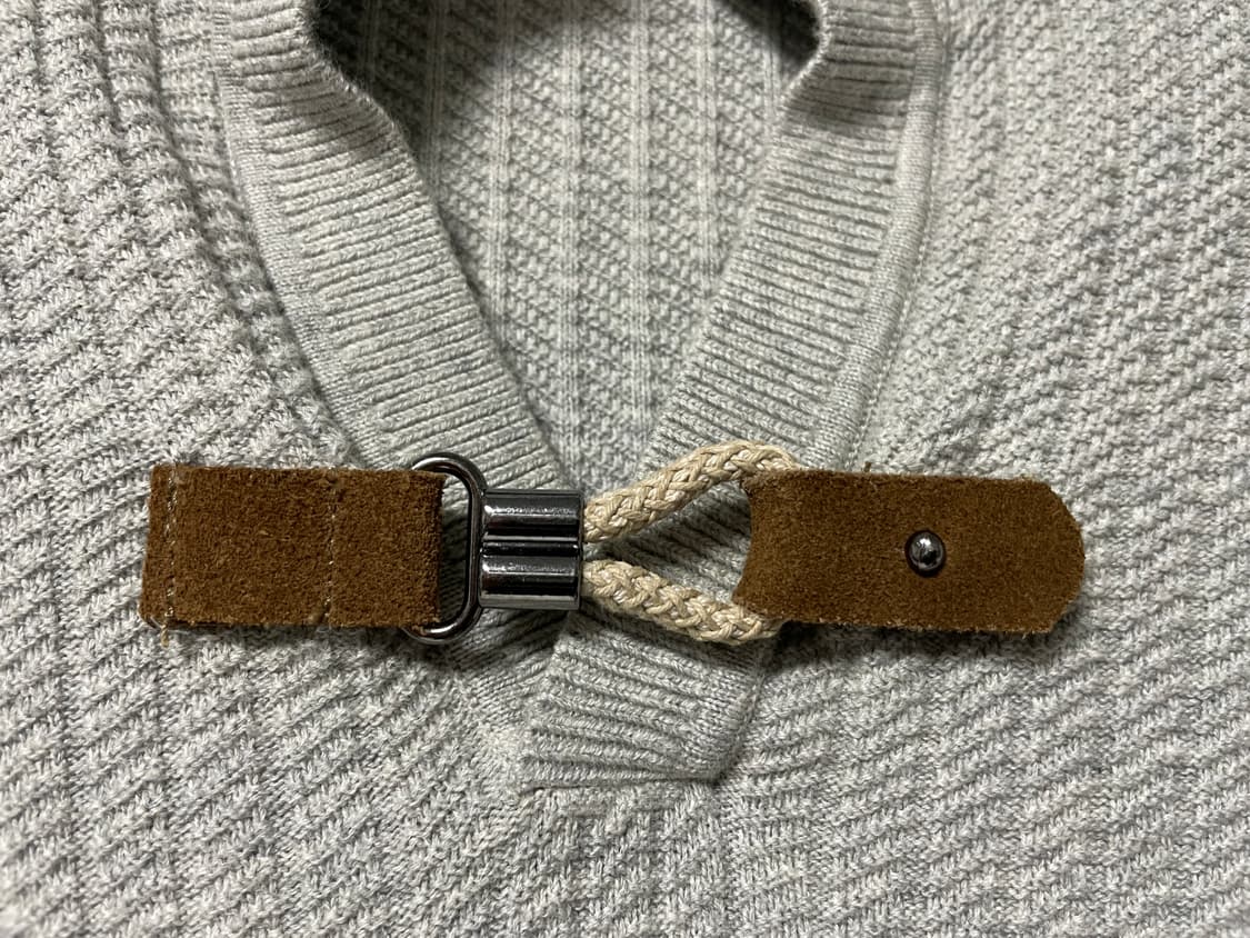 마시모두띠 남성 스웨이드 버클 코튼 캐시미어 니트 M _ 그레이 상품이미지4