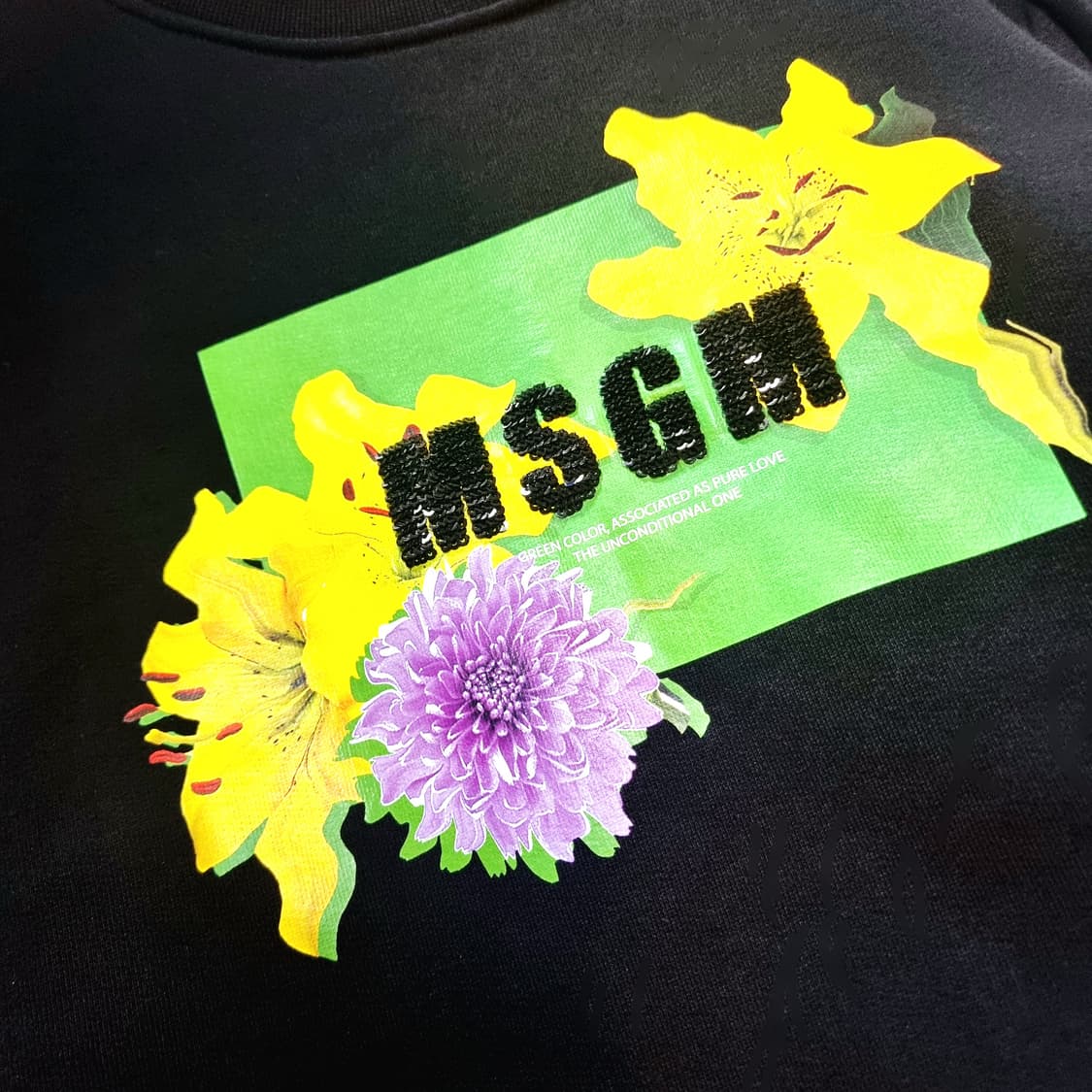 MSGM 스팽글비즈로고 컬러프린팅 안감기모 맨투맨 (44-55) 상태최상 상품이미지3