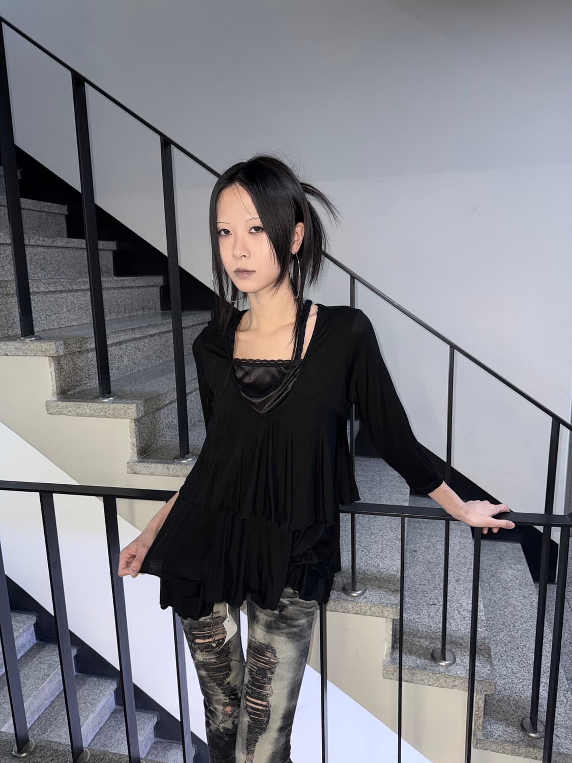 black frill dress 상품이미지2