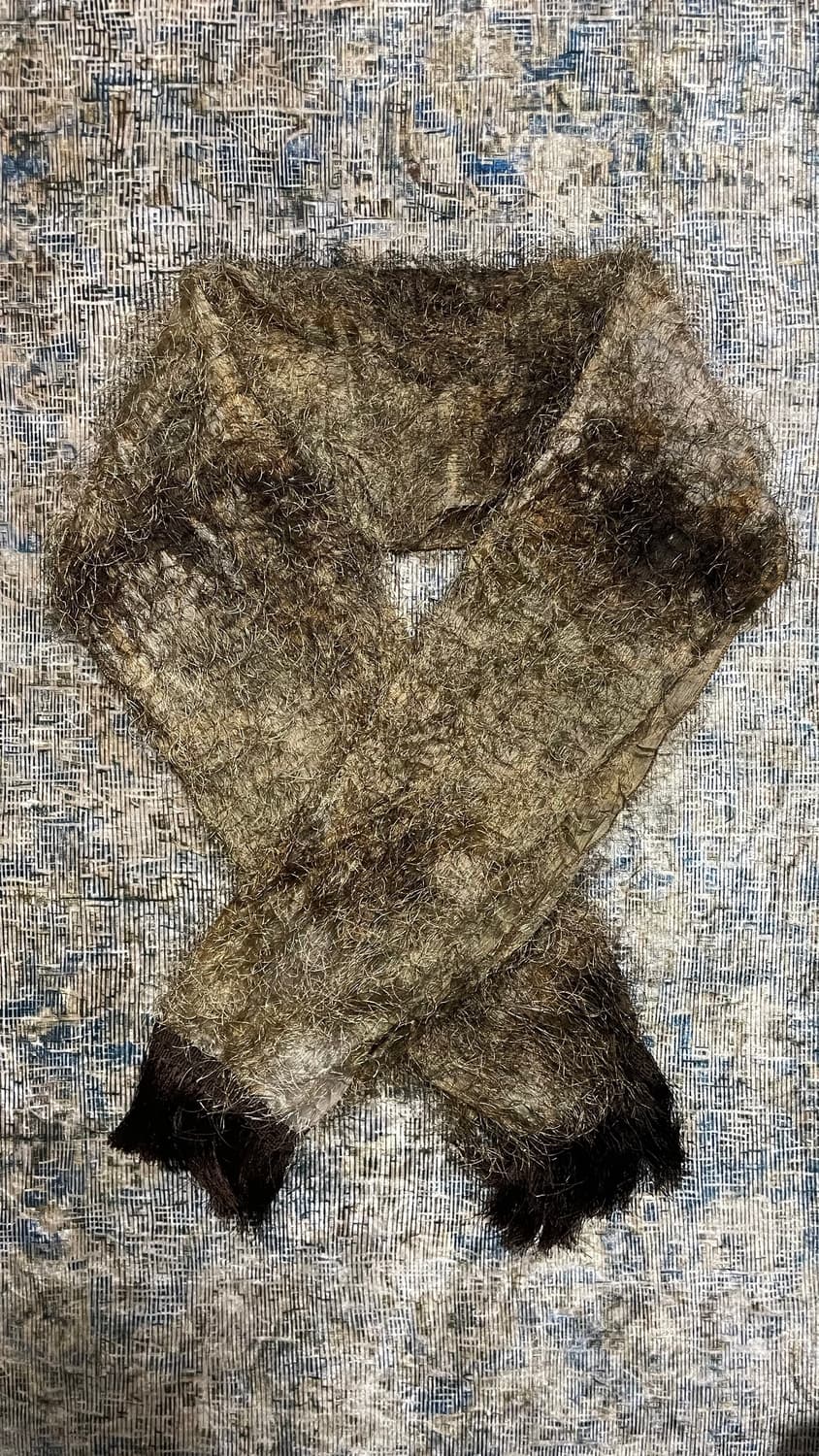 JPN 빈티지 Y2K 모리걸 유니크 수작업 아크 텍스처 스카프 머플러 상품이미지1