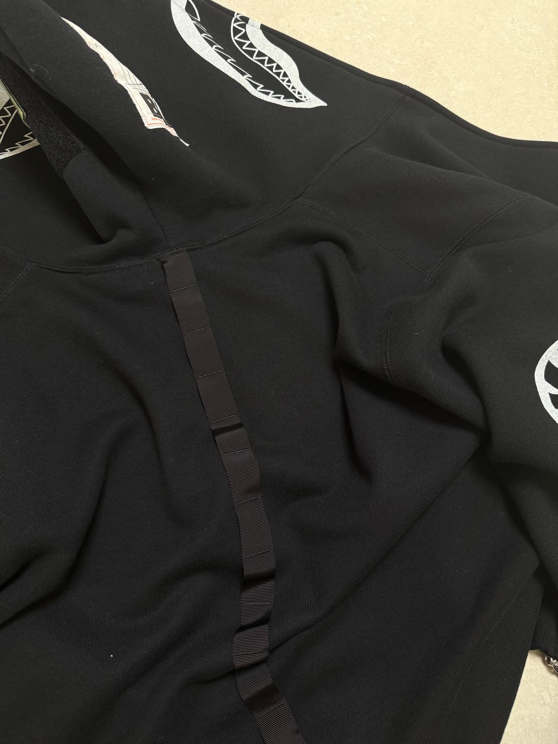 베이프 밀리터리 샤크후드집업 블랙 상품이미지8