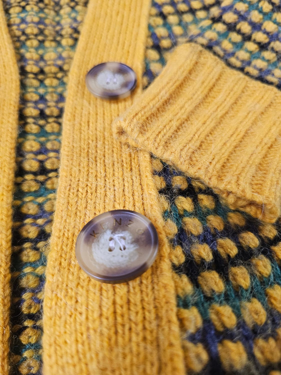 [s] 겐조 국내 수입 정품 여성 옐로우 패턴 롱 니트 가디건 상품이미지4