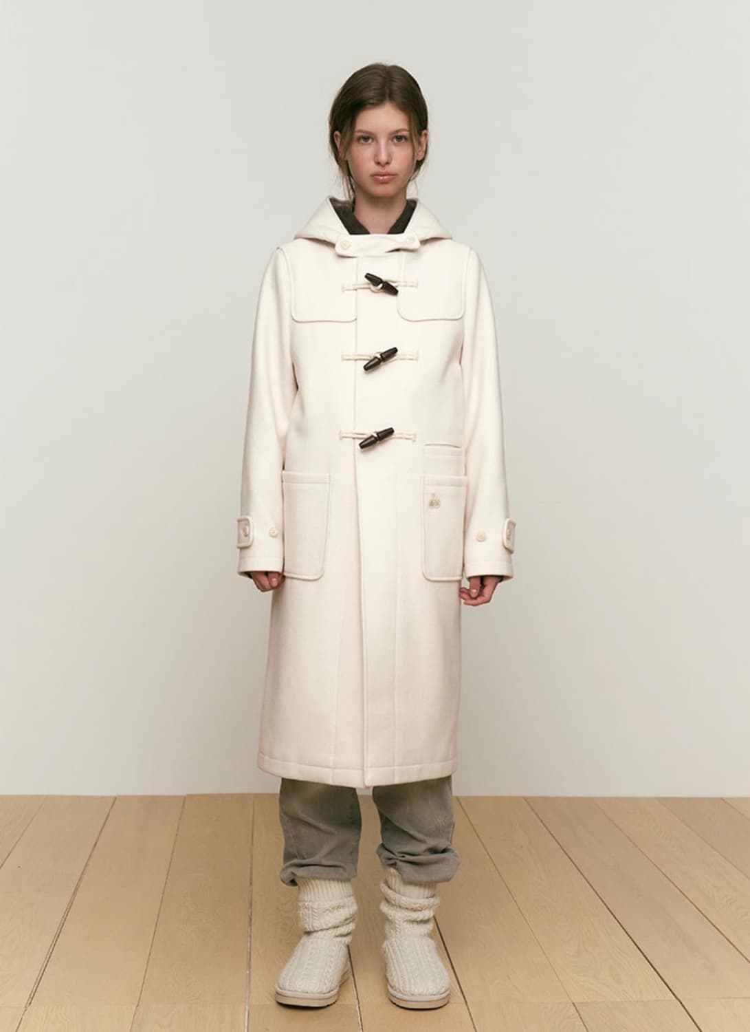 키르시 후드 토글 롱 코트 아이보리 2사이즈 상품이미지2