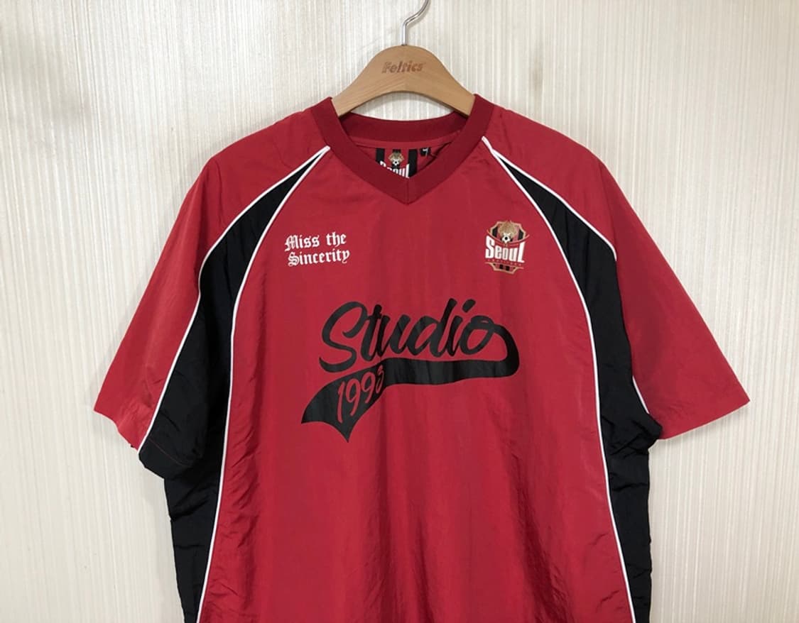 1993스튜디오XFC서울 파이핑 나일론 풀오버 레드 M 상품이미지2
