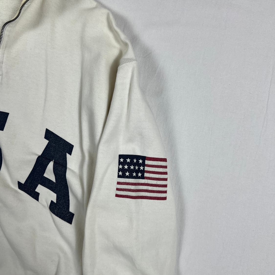 90‘s 폴로랄프로렌 polo usa 성조기 스웻 하프집업 상품이미지4