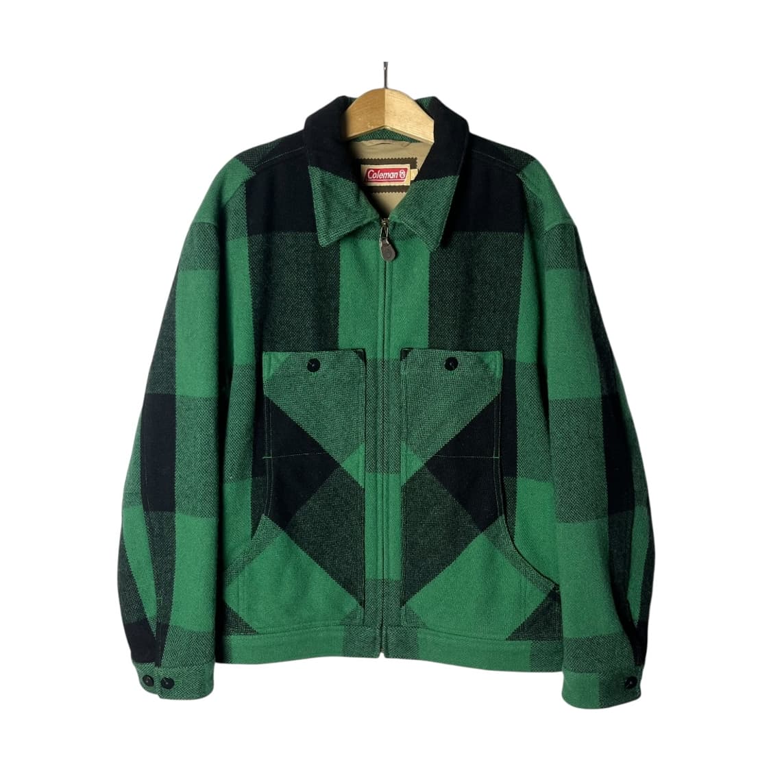 [Coleman] 콜맨 재팬 그린 버팔로 체크 울자켓 상품이미지1