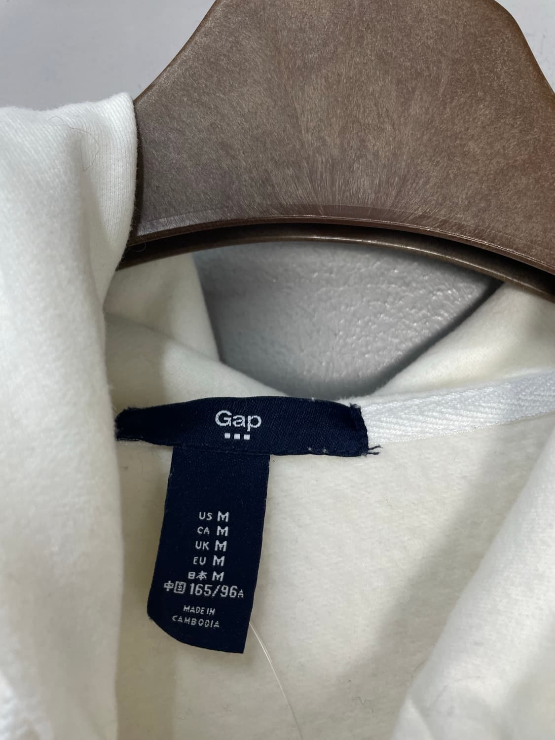 갭 로고 화이트 후드집업 H1601 상품이미지3