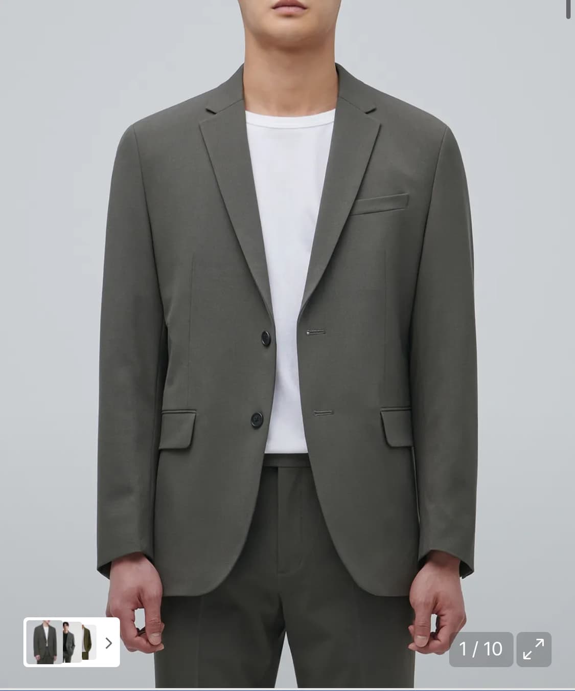 [L] 무신사 스탠다드 라이트웨이트 베이식 블레이저 더스티 카키 상품이미지1