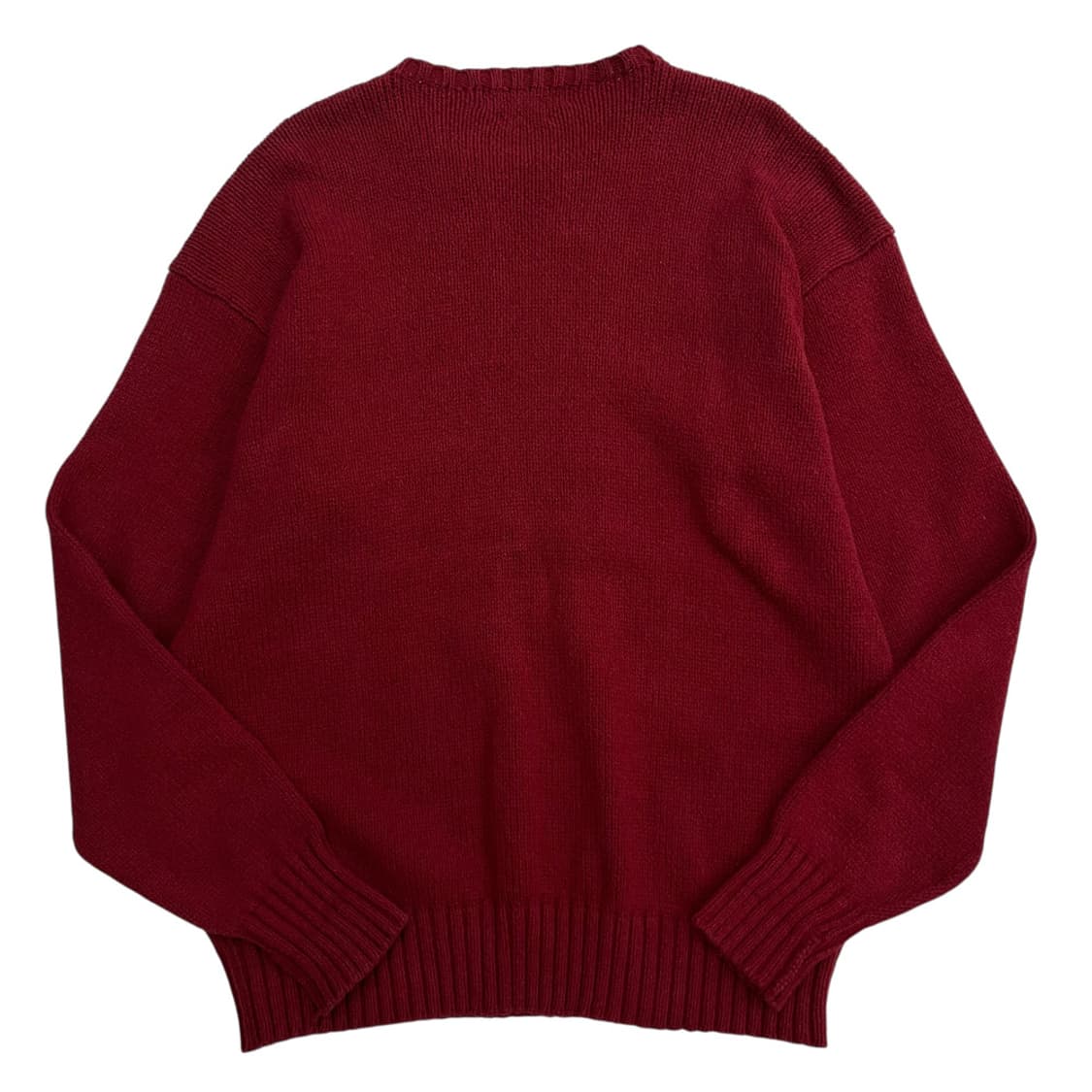 폴로 랄프로렌 90's 네이비포니 딥레드 꽈배기 헤비울 니트 105 상품이미지3