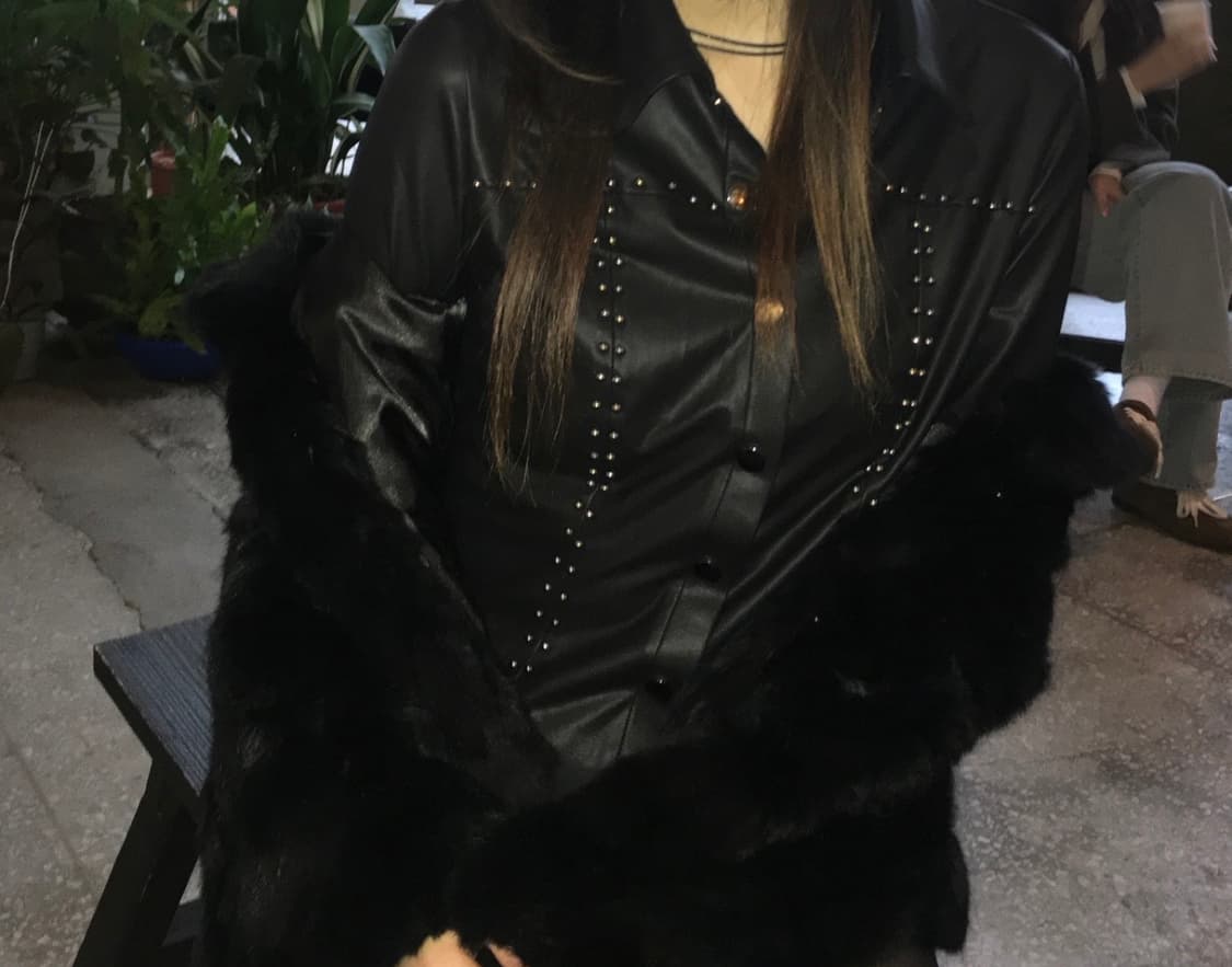 Studded Black Leather Shirt 상품이미지4