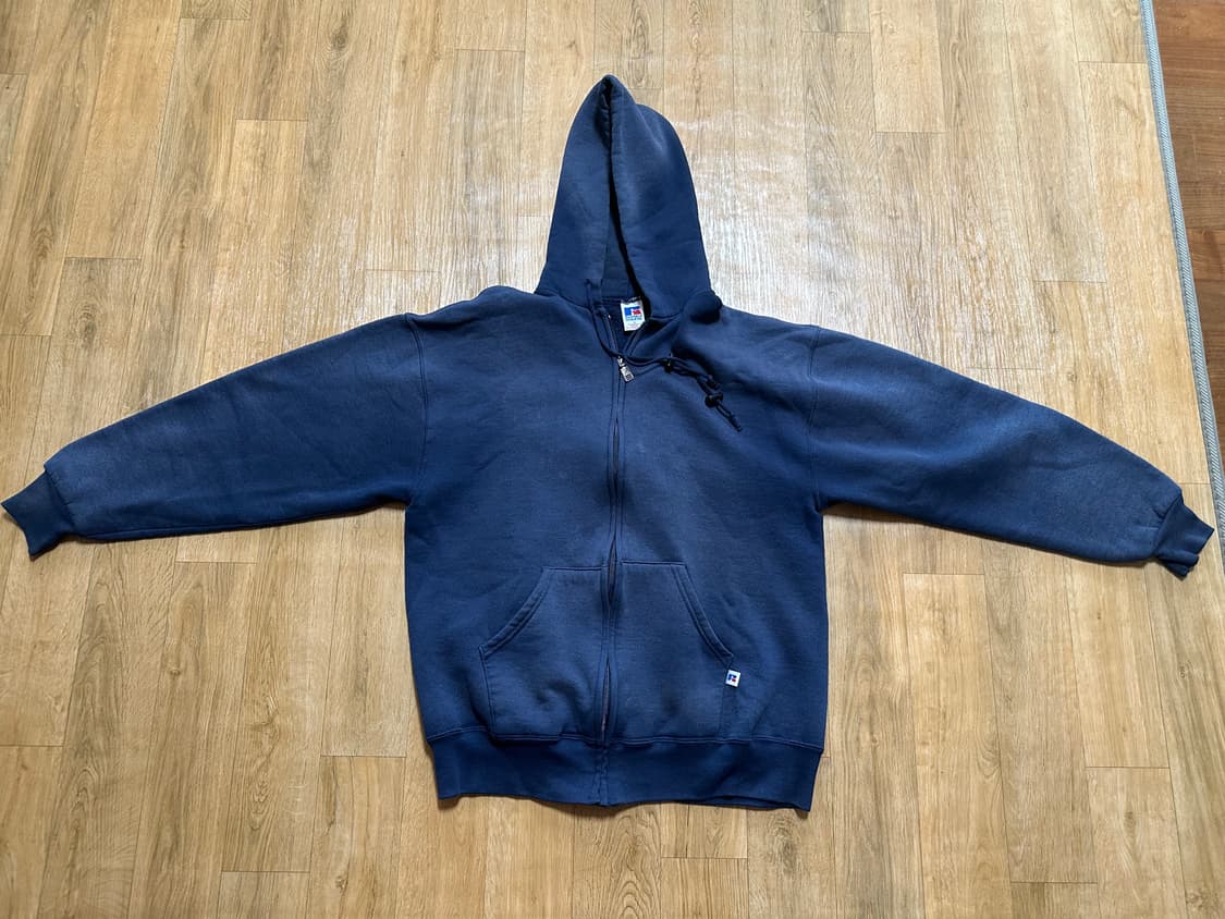90s sunfaded russell hoodie zip up L 상품이미지5