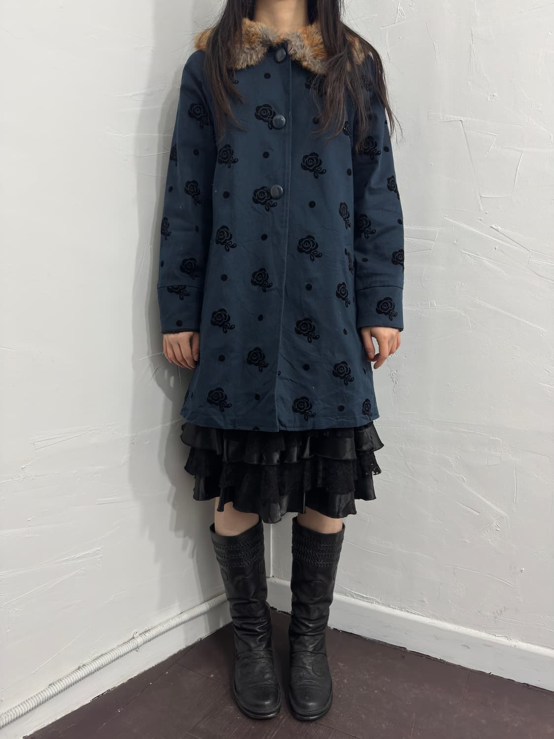 hamble dot&flower fur coat 상품이미지4