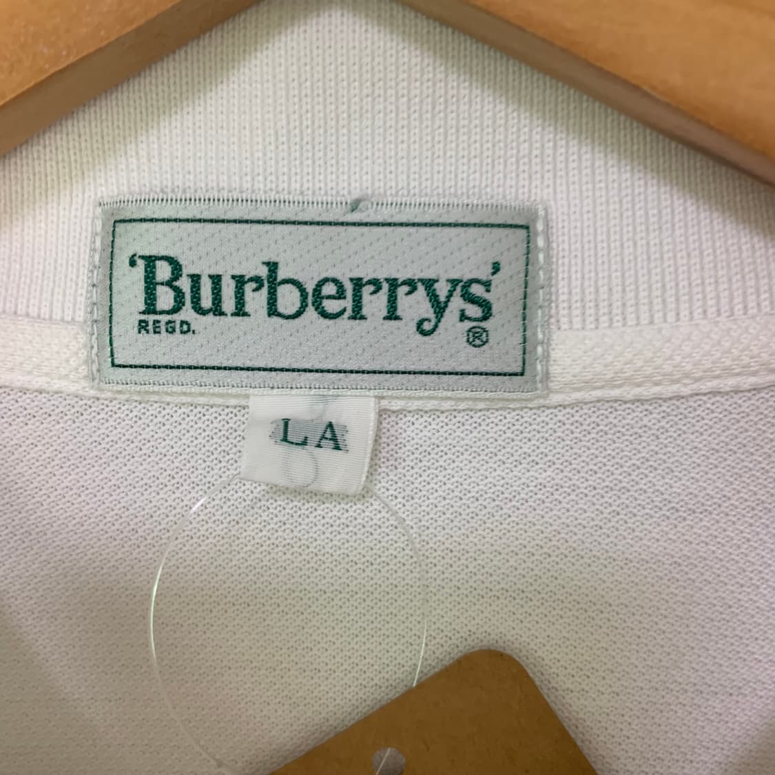버버리 빈티지 화이트 반팔 포켓 피케 폴로티 카라 티셔츠 상품이미지6