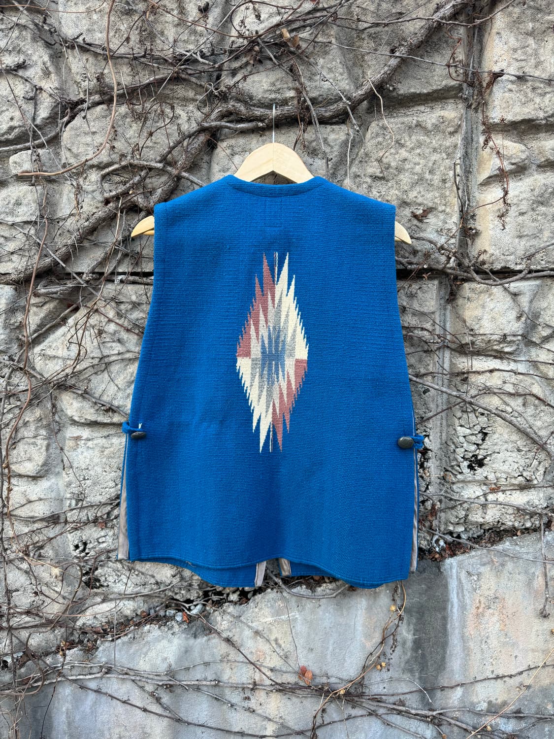 오르테가 핸드 우븐 울 옆트임 네이티브 웨스턴 치마요 베스트 조끼 망토 상품이미지2