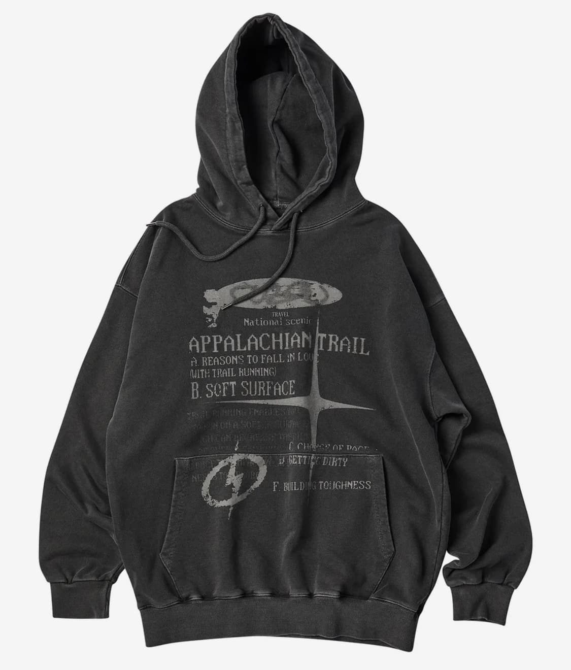 트래블 트레일 피그먼트 후드티 (블랙 차콜/L) 상품이미지1