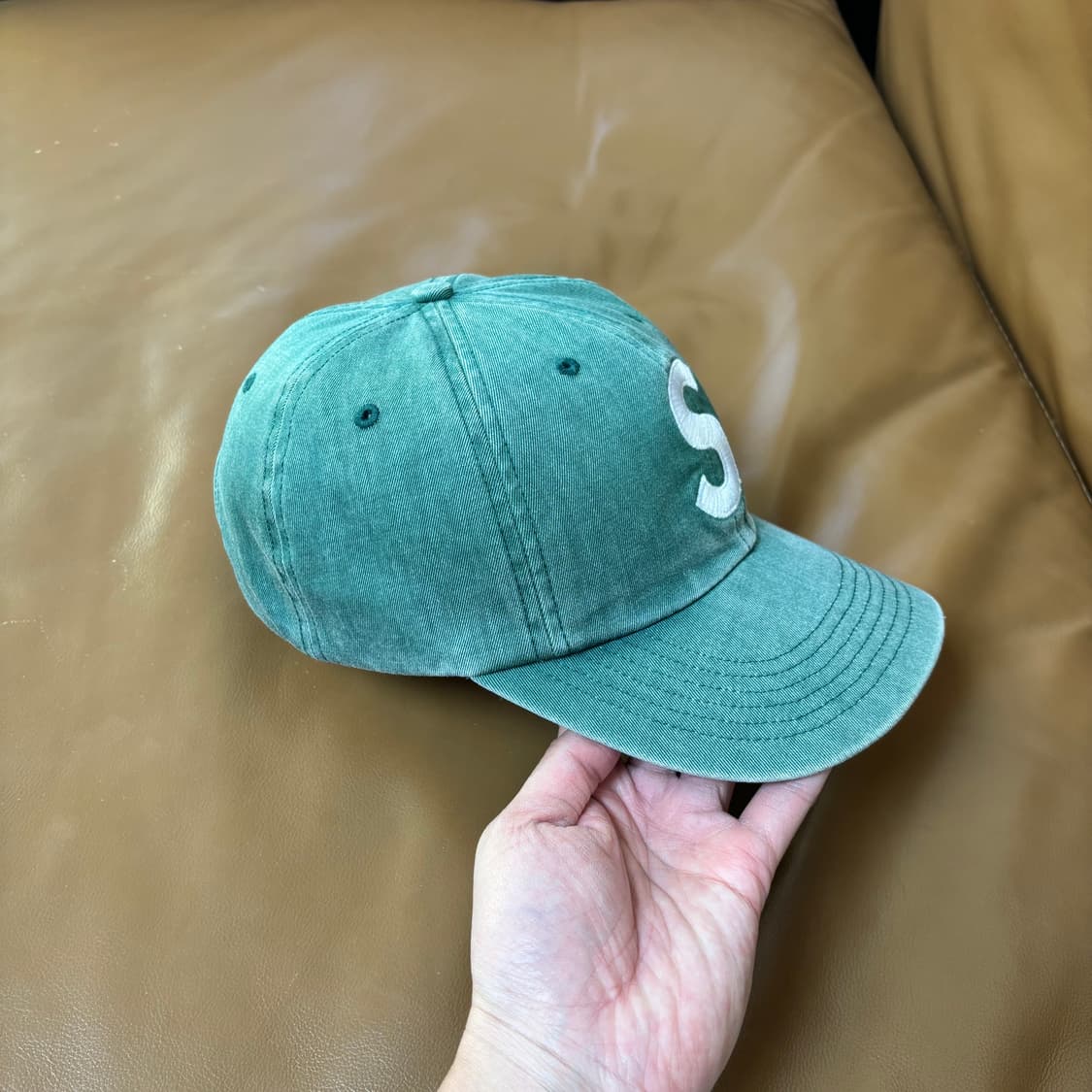 슈프림 S로고 볼캡 모자 20SS 피그먼트 세이지 그린 상품이미지4