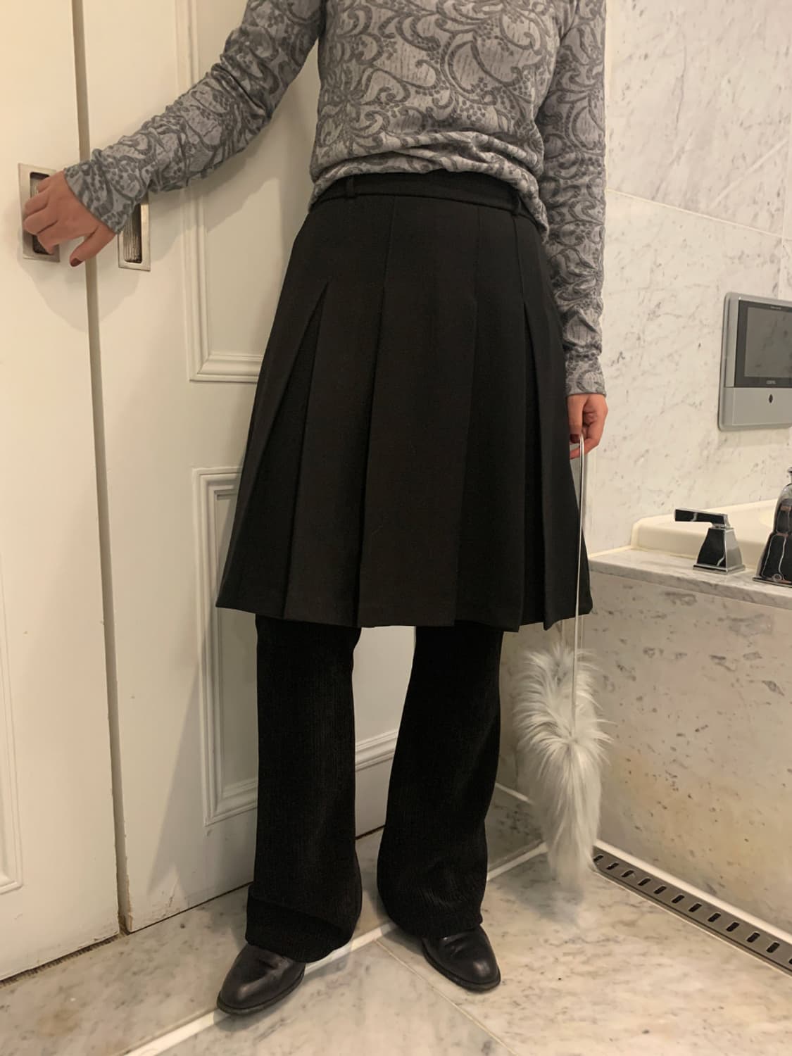 솔트 salt 벨로아 세미 부츠컷 팬츠 상품이미지1