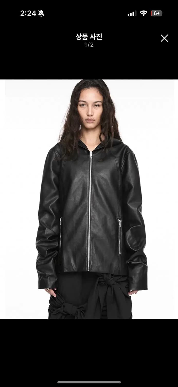 구매) 나체 HOODIE LEATHER JACKET 후드 레더 자켓 상품이미지1
