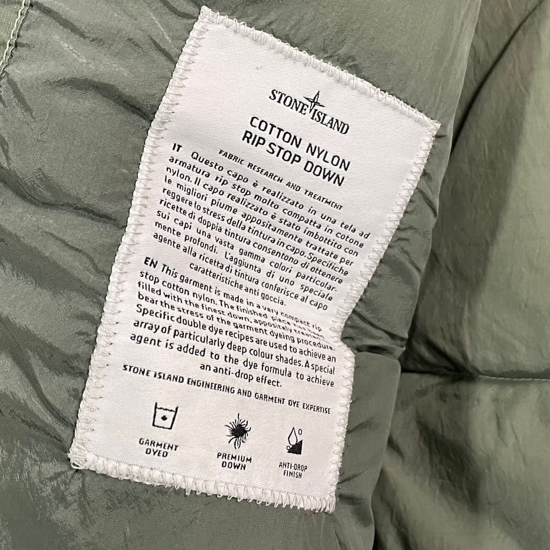 스톤아일랜드 카키 코튼/나일론 립스탑 다운 패딩 상품이미지9