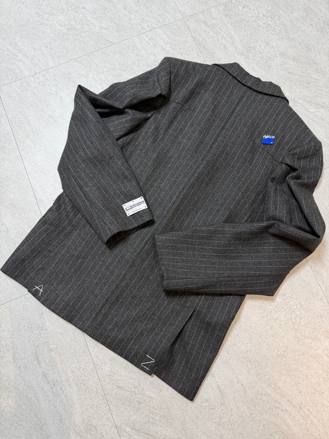 자라 아더에러 스트라이프 오버사이즈 블레이저 그레이 M 상품이미지4