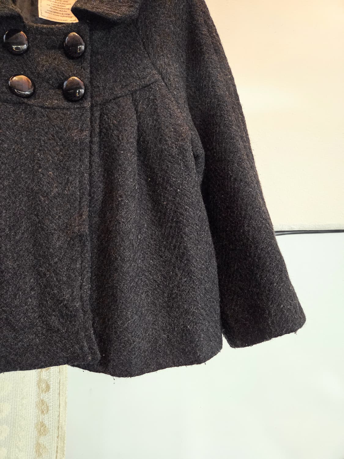 차콜 동글카라 7부 코트 상품이미지3