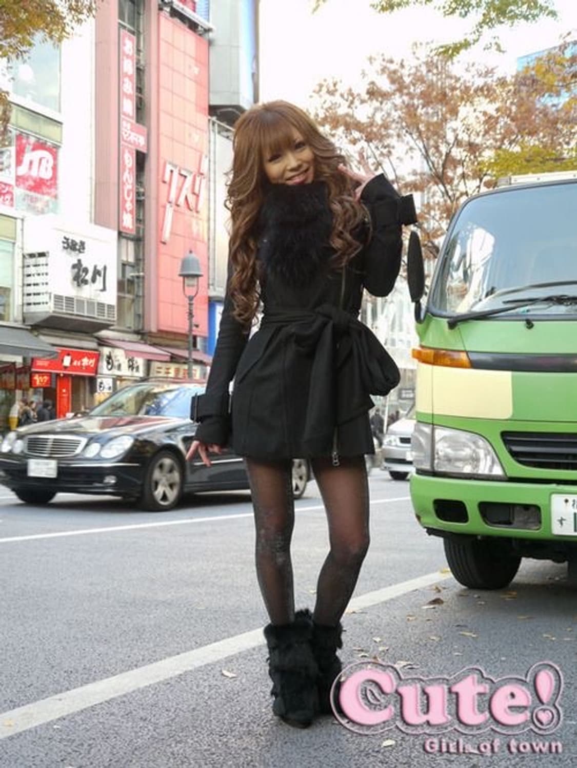 합정빈티지 일본 빈티지 갸루 오네갸루 블랙 퍼 털 코트 M 상품이미지1