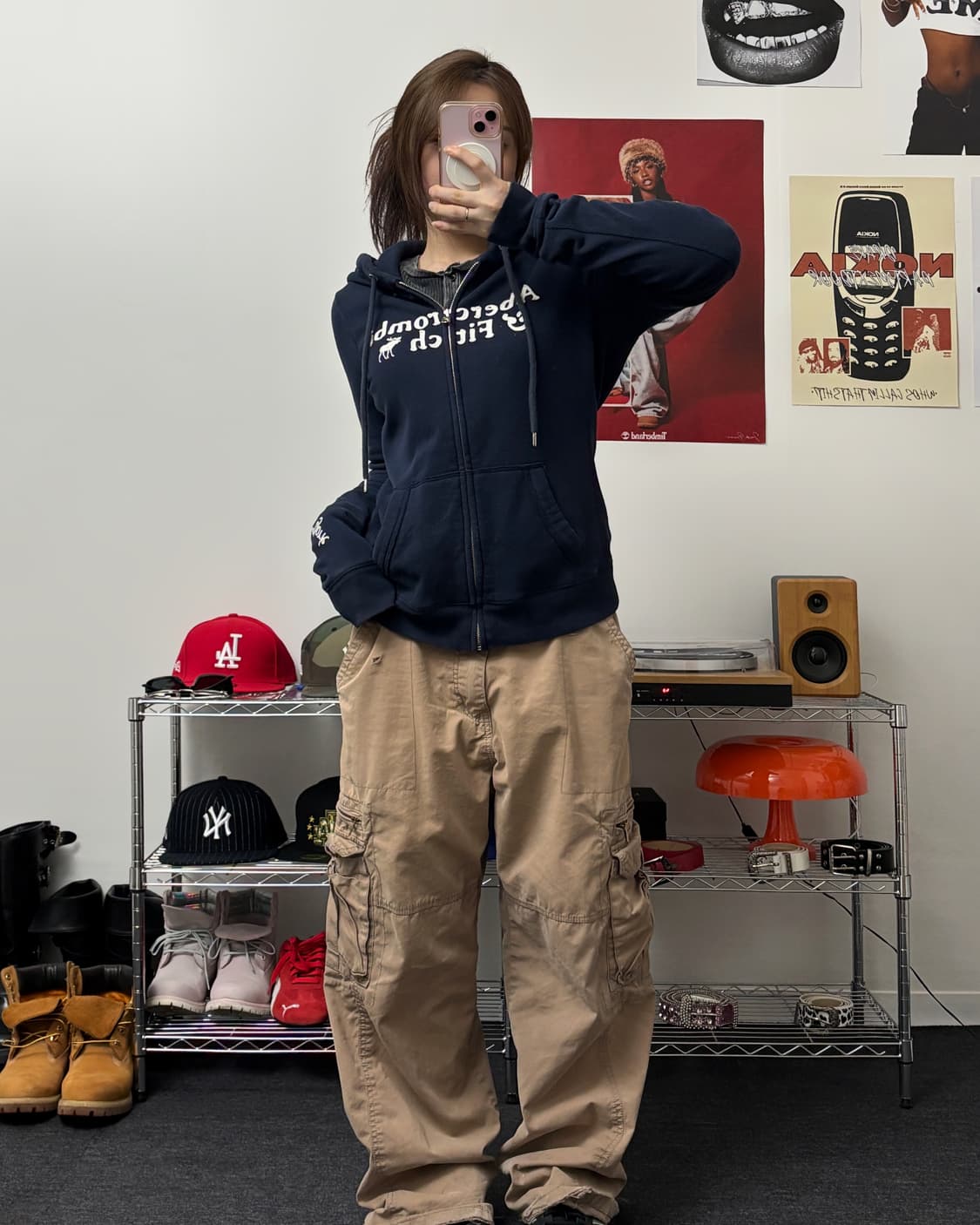 아베크롬비 세미딱붙 네이비 후드집업 상품이미지4