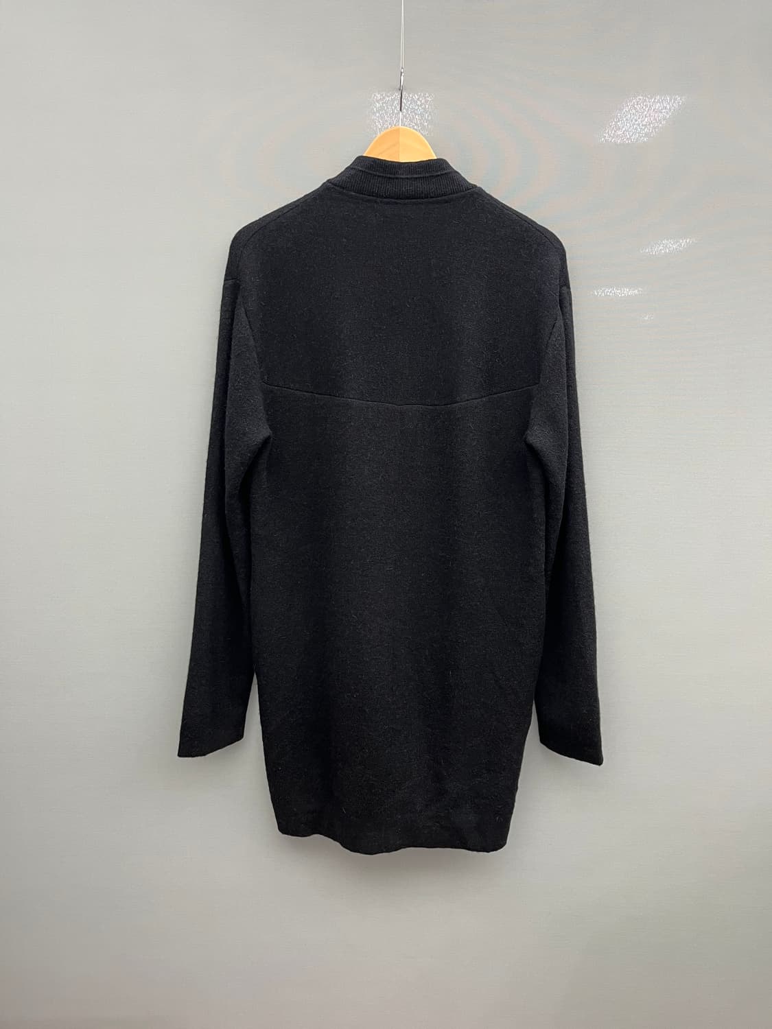 SYSTEM 시스템옴므 울 블랙 집업 가디건 상품이미지5