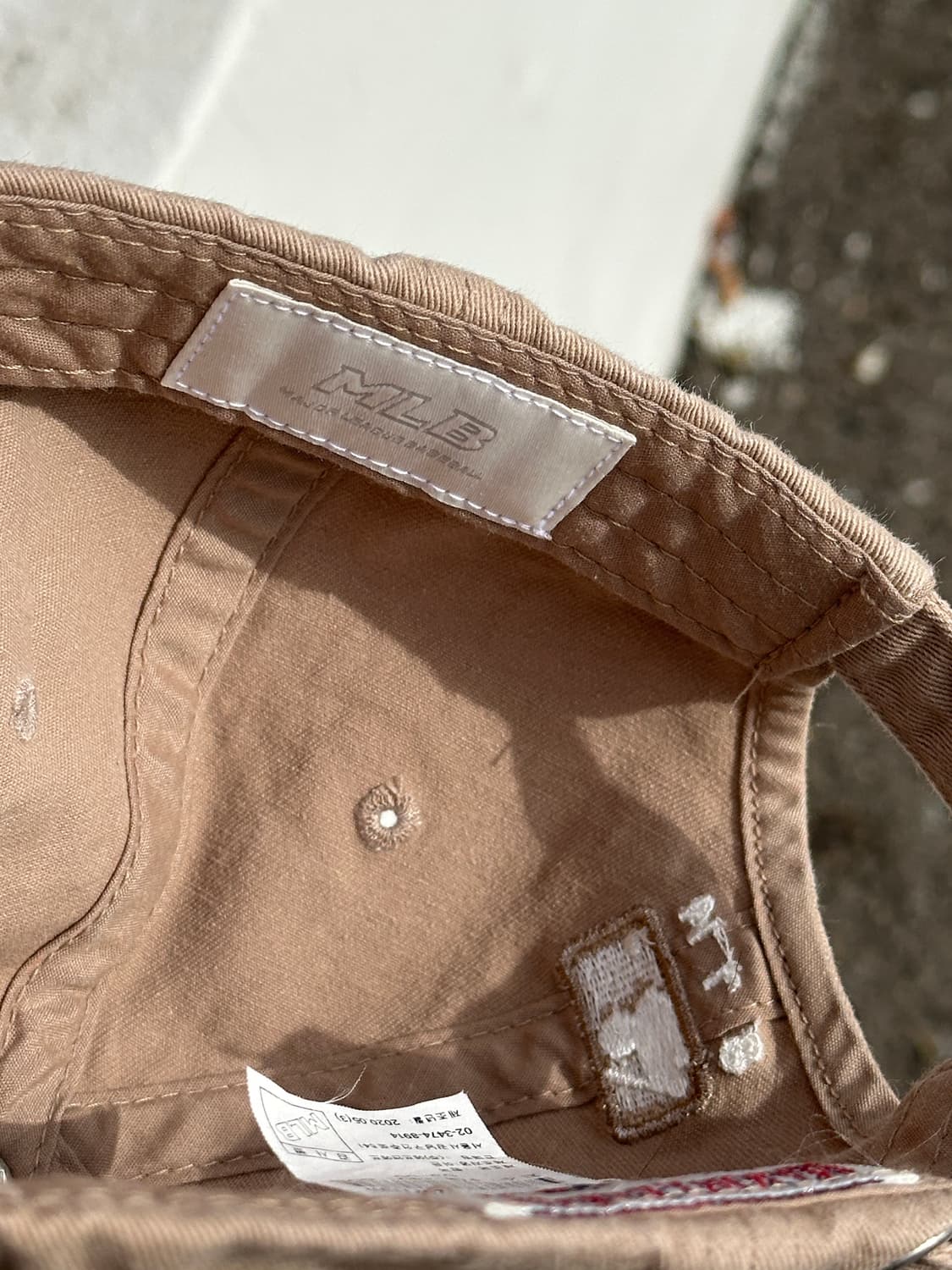 [8-13] MLB 엠엘비 뉴욕양키스 로고 아동 베이지 볼캡 모자 상품이미지6