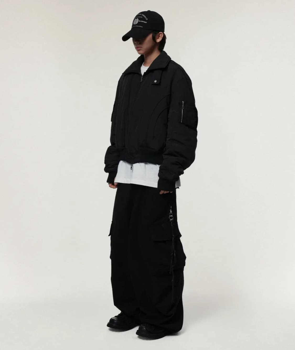 Andy Twill Balloon Cargo Pants Black 0 상품이미지2