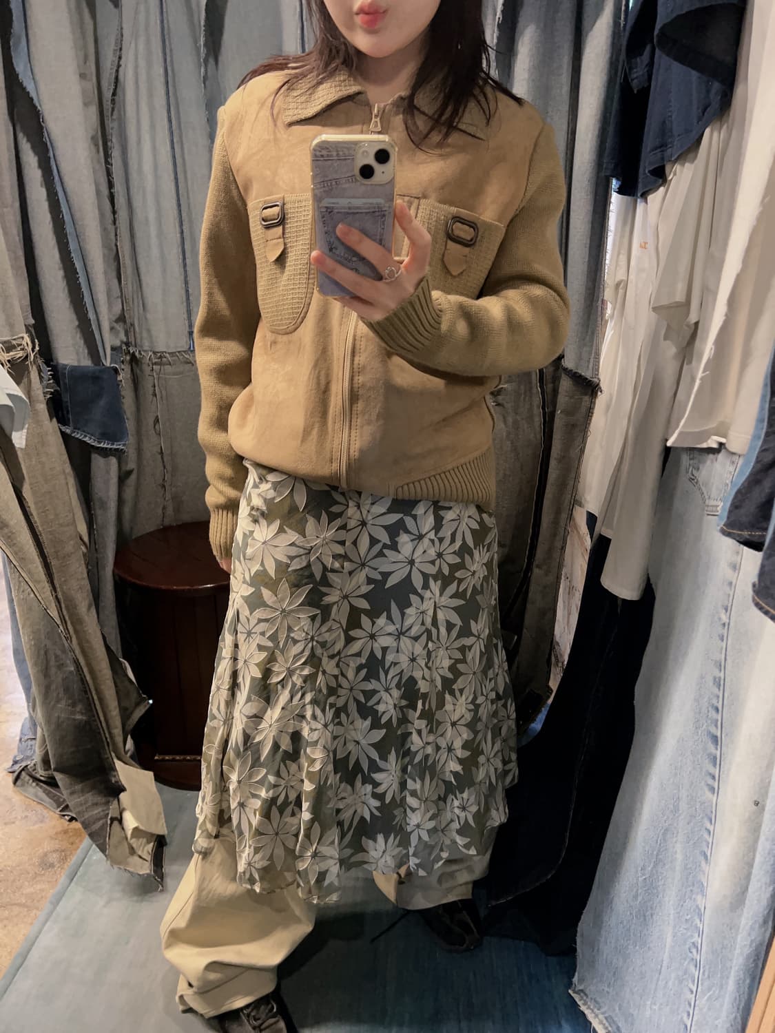 S-M ) VINTAGE French Suede Blouson 상품이미지3